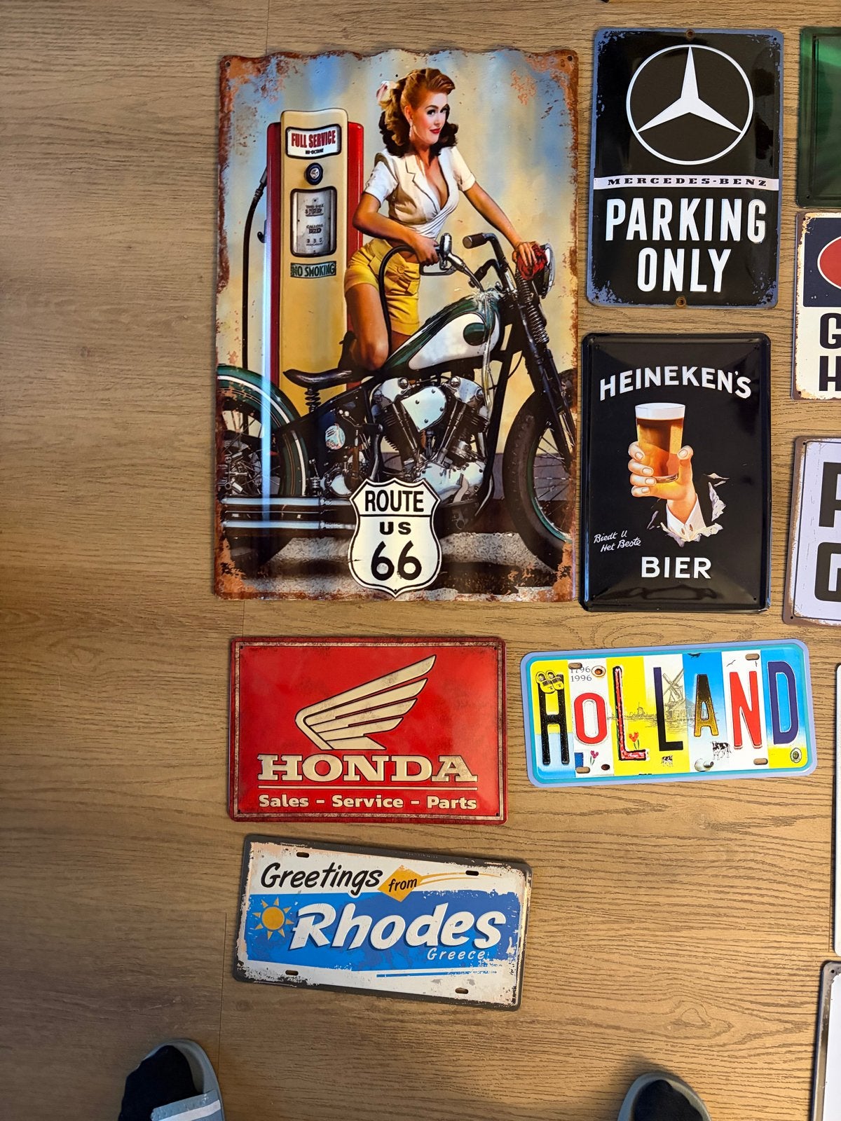 Diverse metalen reclameborden - Vintage stijl, Ophalen of Verzenden, Gebruikt, Reclamebord