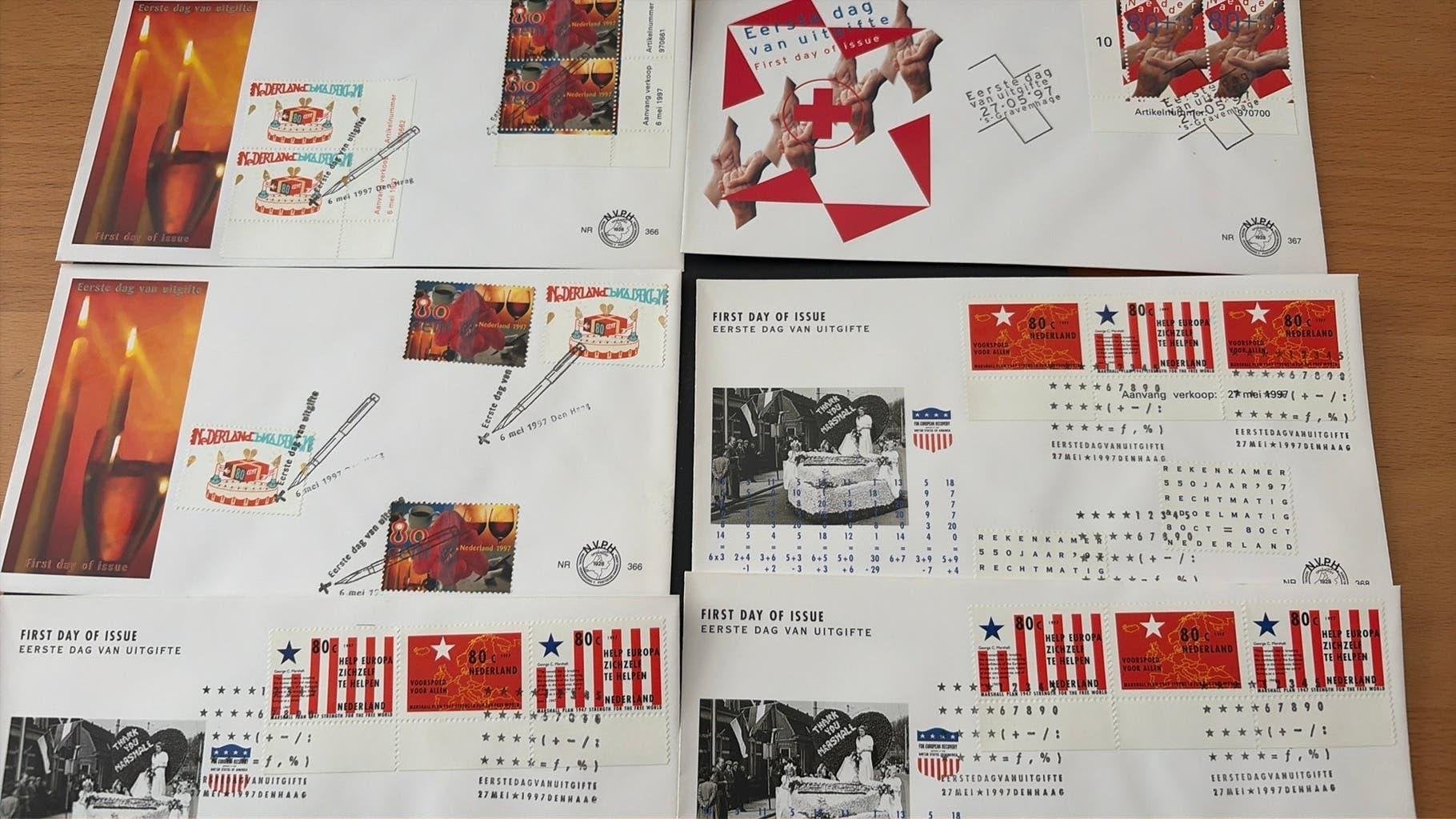 6x fdc 366, 367, 368 anders geplakt, Ophalen of Verzenden, Onbeschreven, Nederland