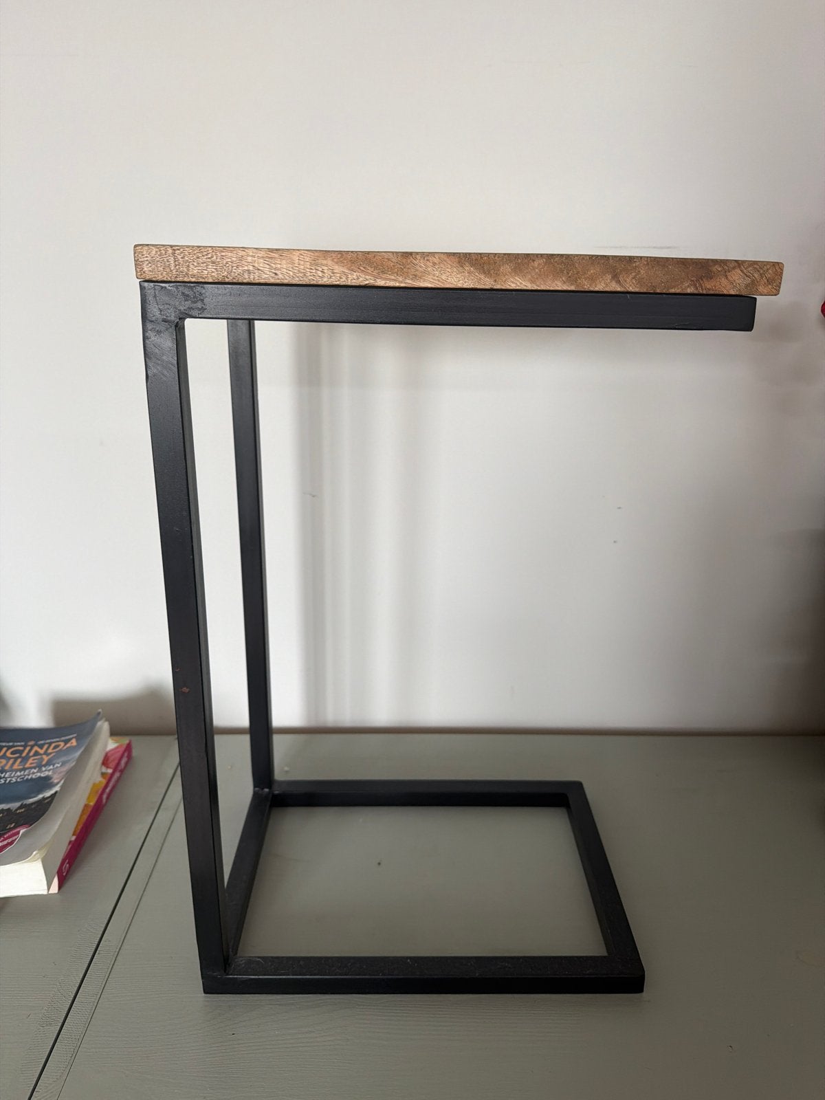 Bijzettafel Loods5 - Hout en Metaal, Huis en Inrichting, Tafels | Bijzettafels, Minder dan 55 cm, Zo goed als nieuw, Rechthoekig