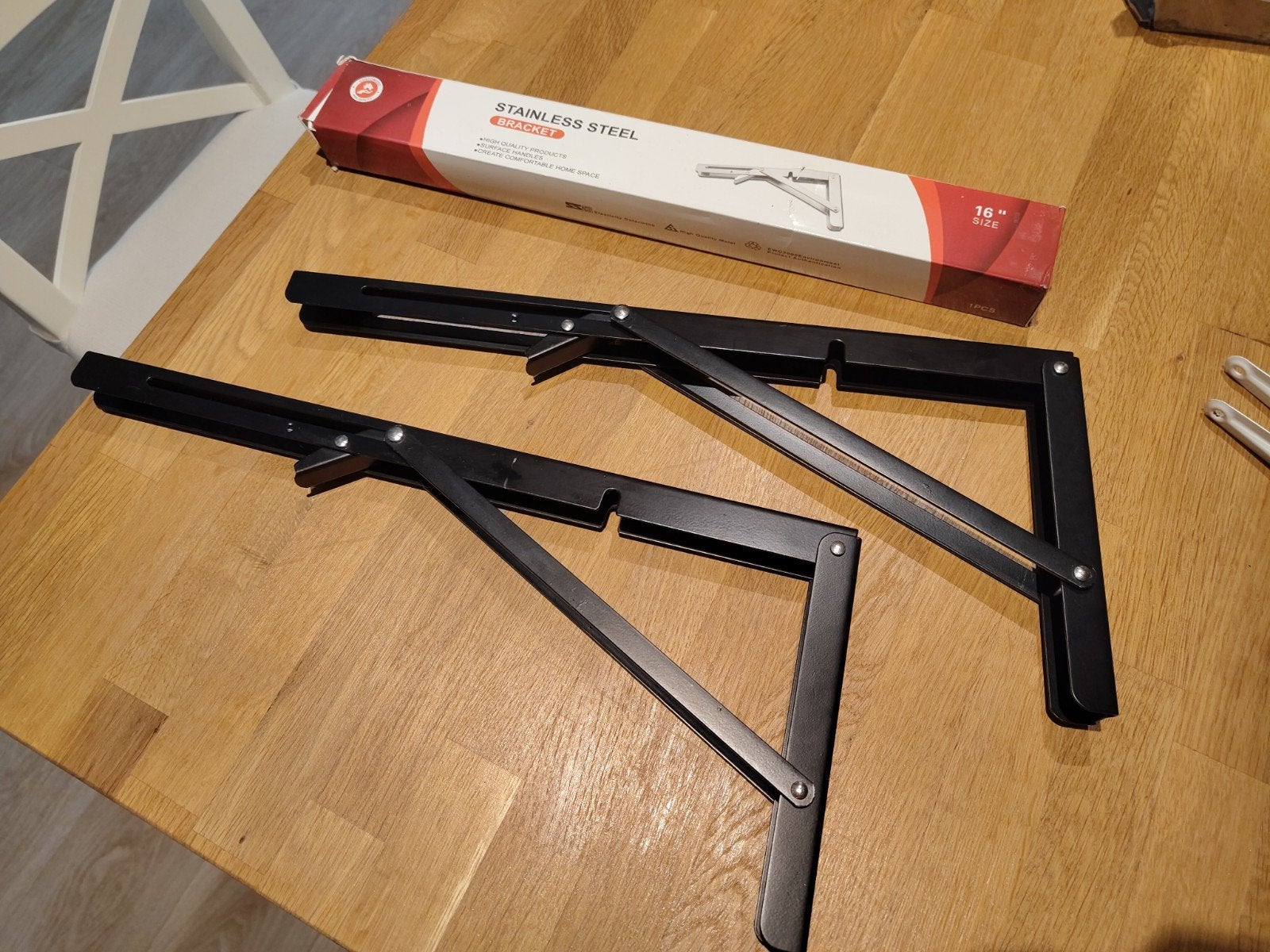 Inklapbare plankdragers / Zwart / Set van 2 of 4, Ophalen of Verzenden, Nieuw