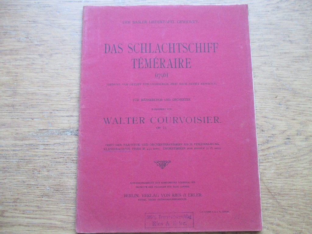 Walter courvoisier -das schlachtschiff téméraire - piano, Muziek en Instrumenten, Gebruikt, Klassiek, Ophalen of Verzenden, Artiest of Componist