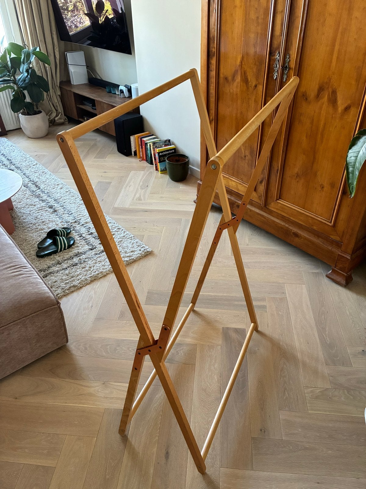 Houten wasrek / droogrek, inklapbaar, Ophalen, Zo goed als nieuw