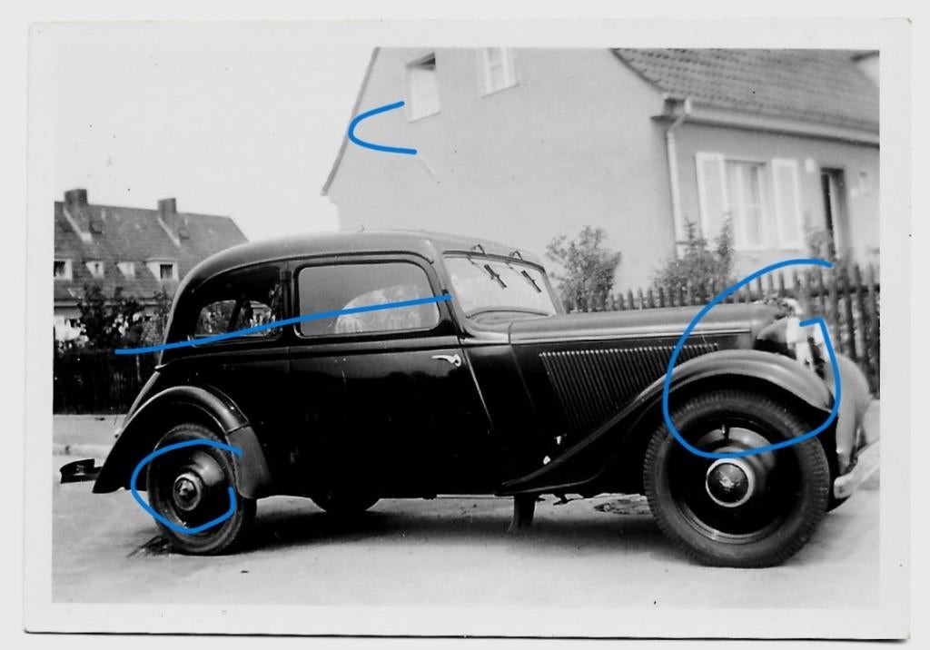 DKW 2 deurs auto foto, Verzenden, Foto, Zo goed als nieuw, Voor 1940