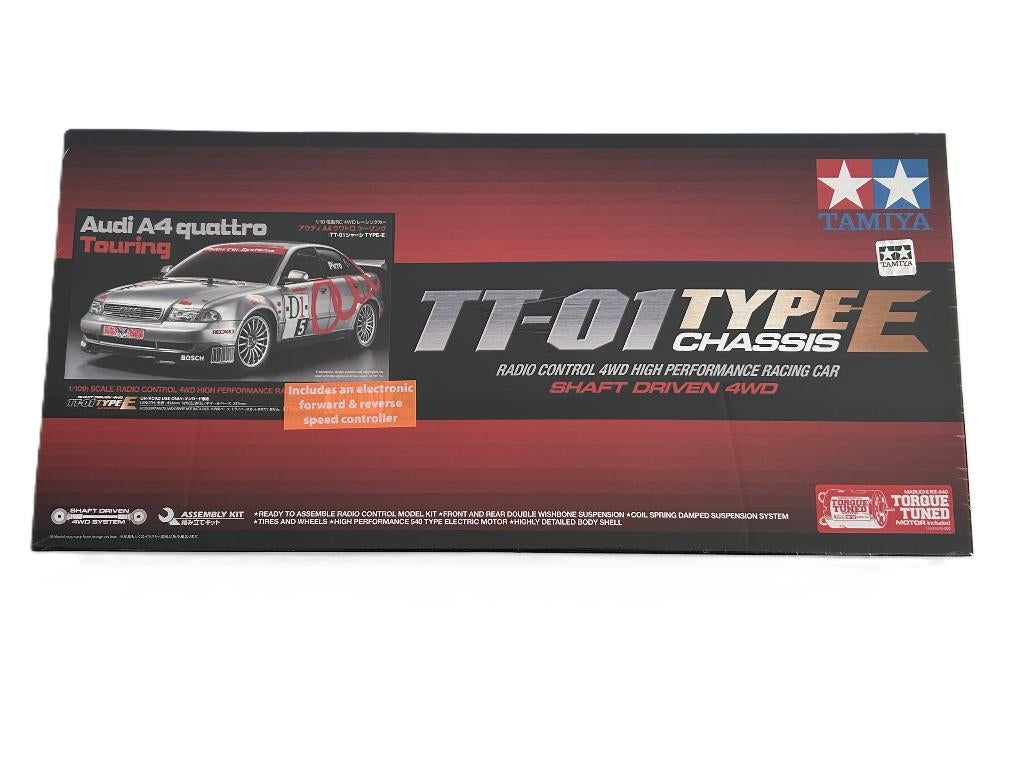Tamiya 47414 1/10 RC Audi A4 Touring TT-01E, Elektro, Nieuw, Ophalen of Verzenden, Schaal 1:10