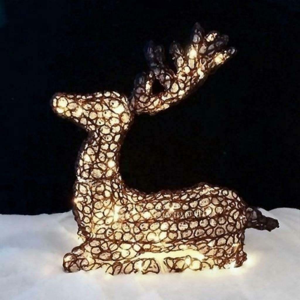 🎄Liggend Rendier Baby in Glasoptiek Met Led's Nieuw🎄, Ophalen of Verzenden, Nieuw