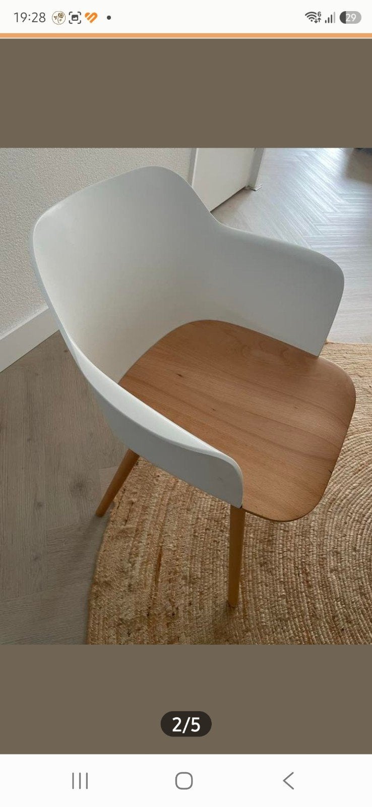 Stevige Kave Home stoelen Japandi style, Ophalen, Wit, Hout, Vier