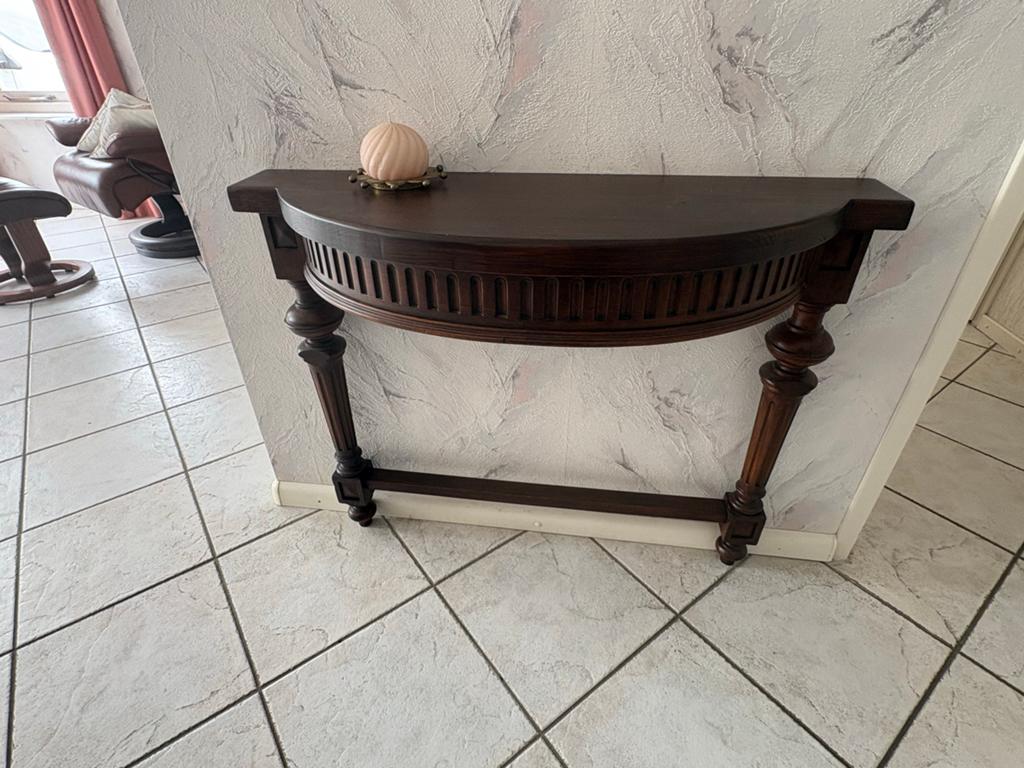 Halfronde eikenhouten sidetable, Huis en Inrichting, Ophalen, Gebruikt, Overige vormen, Eikenhout