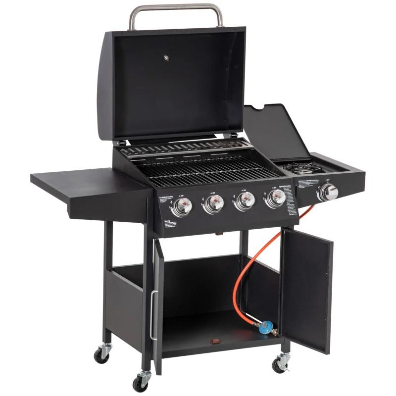 4+1 Gas BBQ Grill met 4 Branders 1 Zijbrander NIEUW IN DOOS, Nieuw, Ophalen of Verzenden, A, A