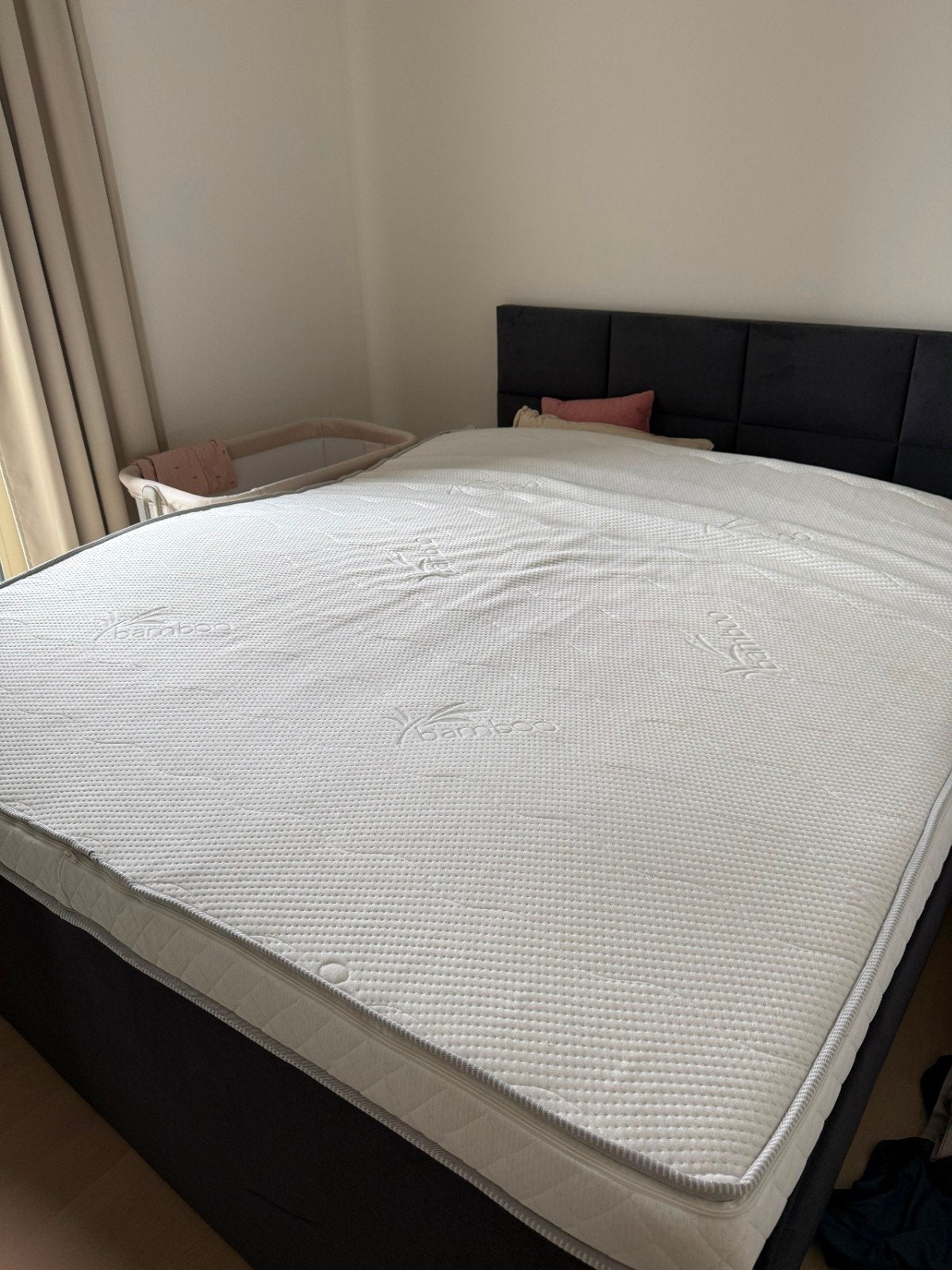 Topdekmatras Bamboe 180x200, Ophalen, Topmatras, Tweepersoons, Zo goed als nieuw
