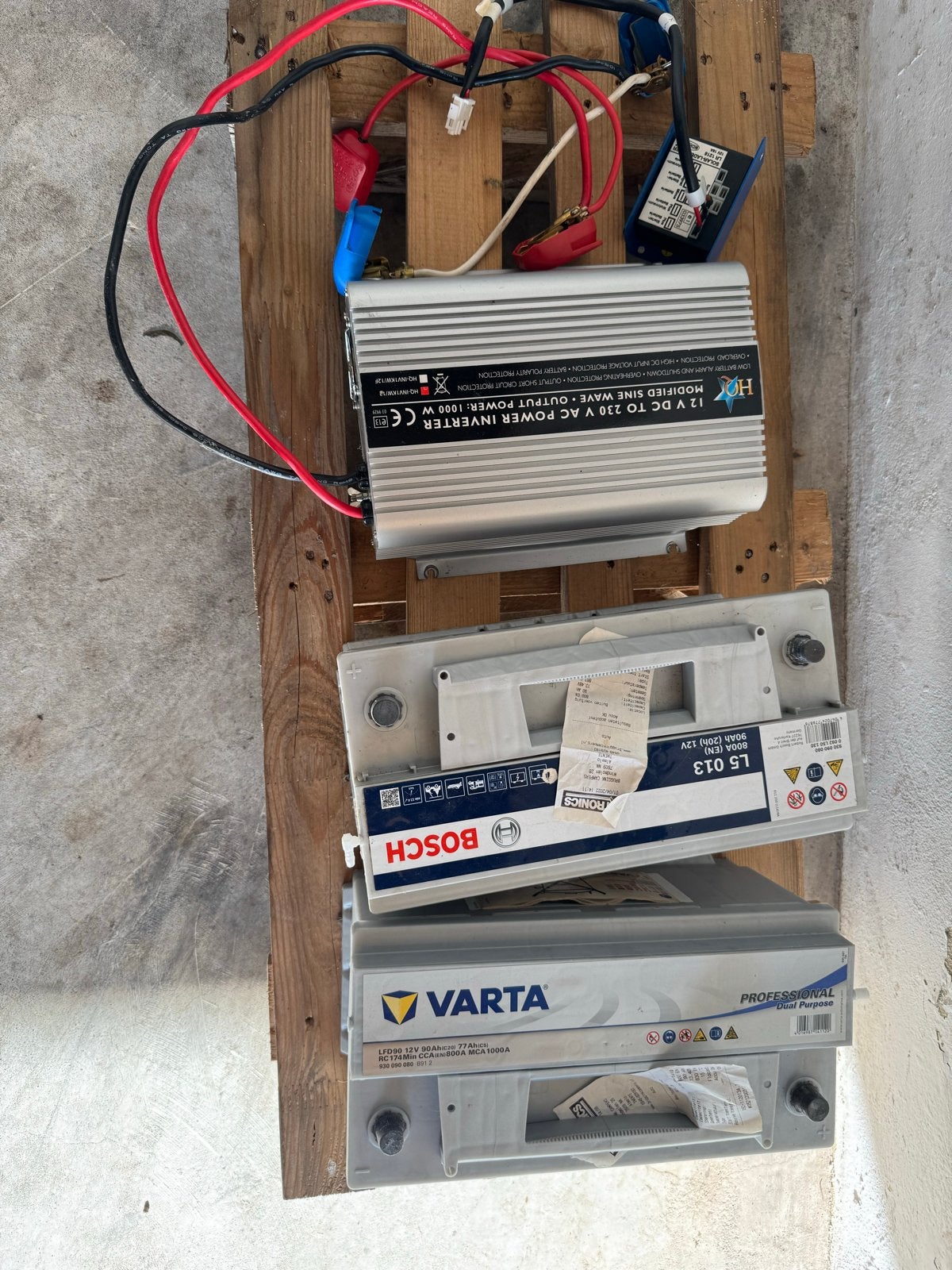 Complete 12V Camper Accu Set met Omvormer en Lader, Ophalen, Gebruikt
