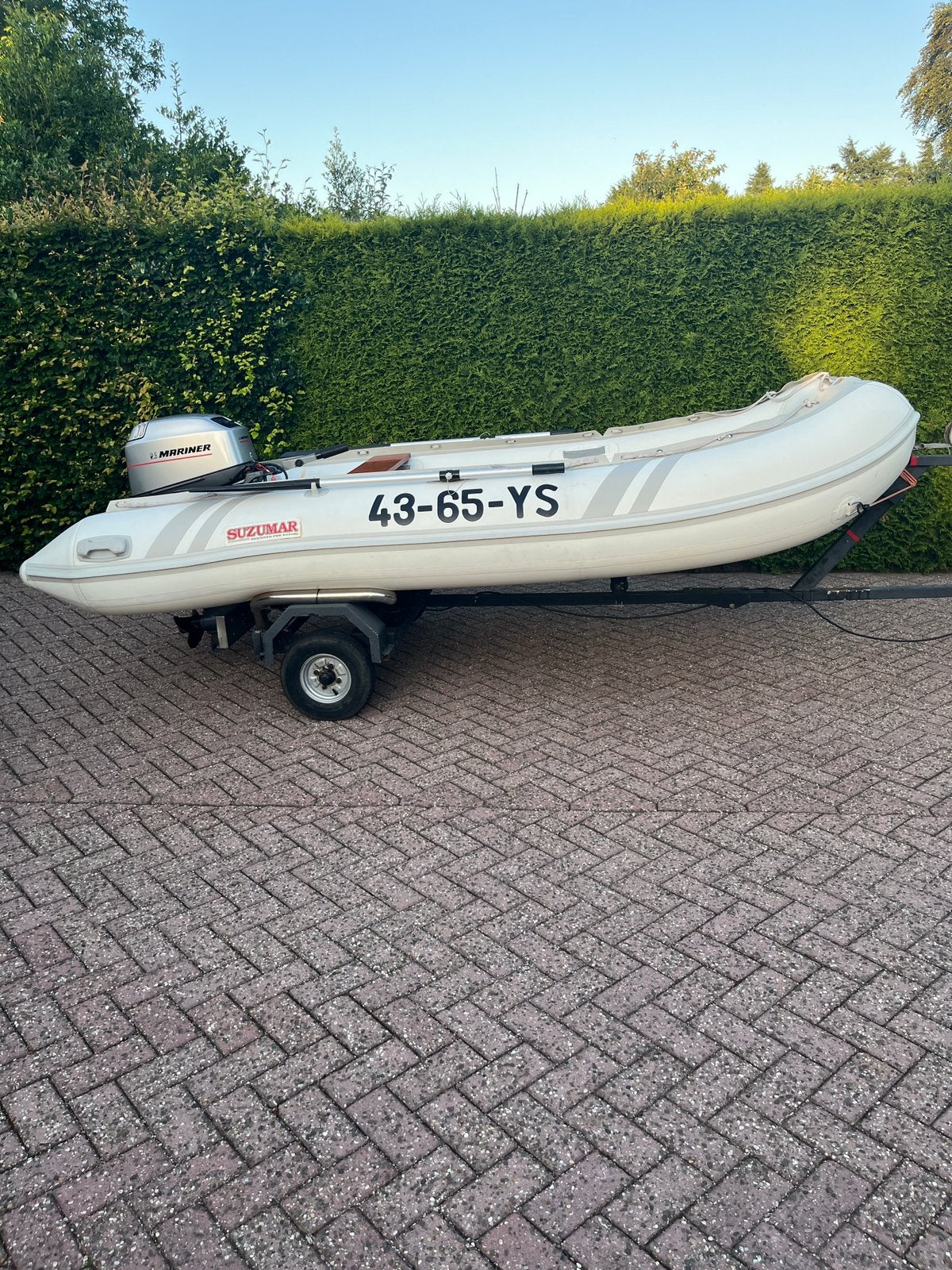 Suzumar rubberboot met Mariner 30 pk elektrische start, Watersport en Boten, Ophalen, Gebruikt, Suzumar, Overige materialen