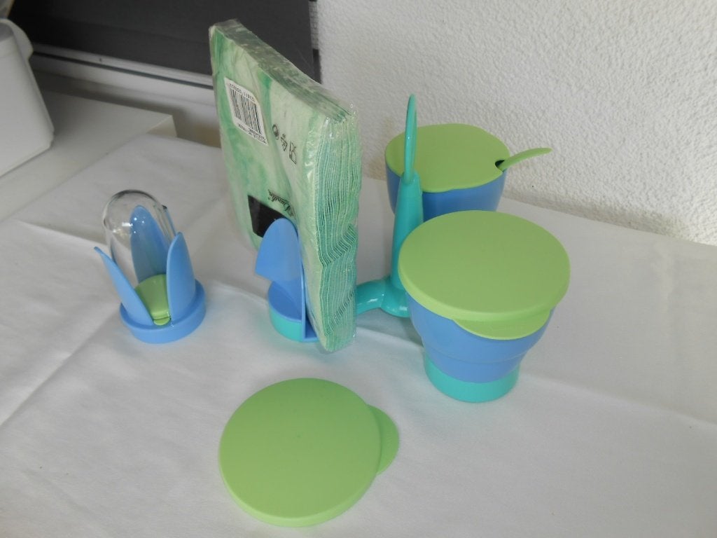 Tupperware Preludio party trio tafel carrousel NIEUW in doos, Blauw, Overige typen, Nieuw, Ophalen of Verzenden