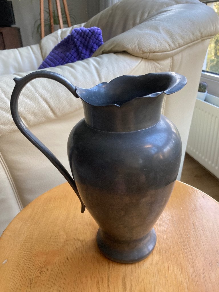 Zilver tinnen kan. De Poorte 21 cm., Ophalen of Verzenden
