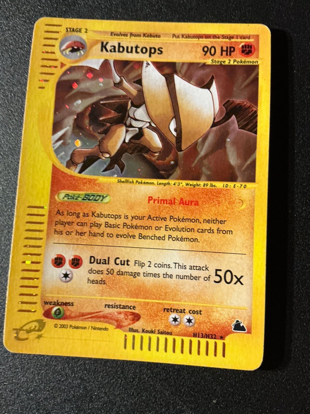 Pokémon Skyridge Kabutops H13/H32 (Holo) – Vintage e-Card, Ophalen of Verzenden, Gebruikt, Losse kaart