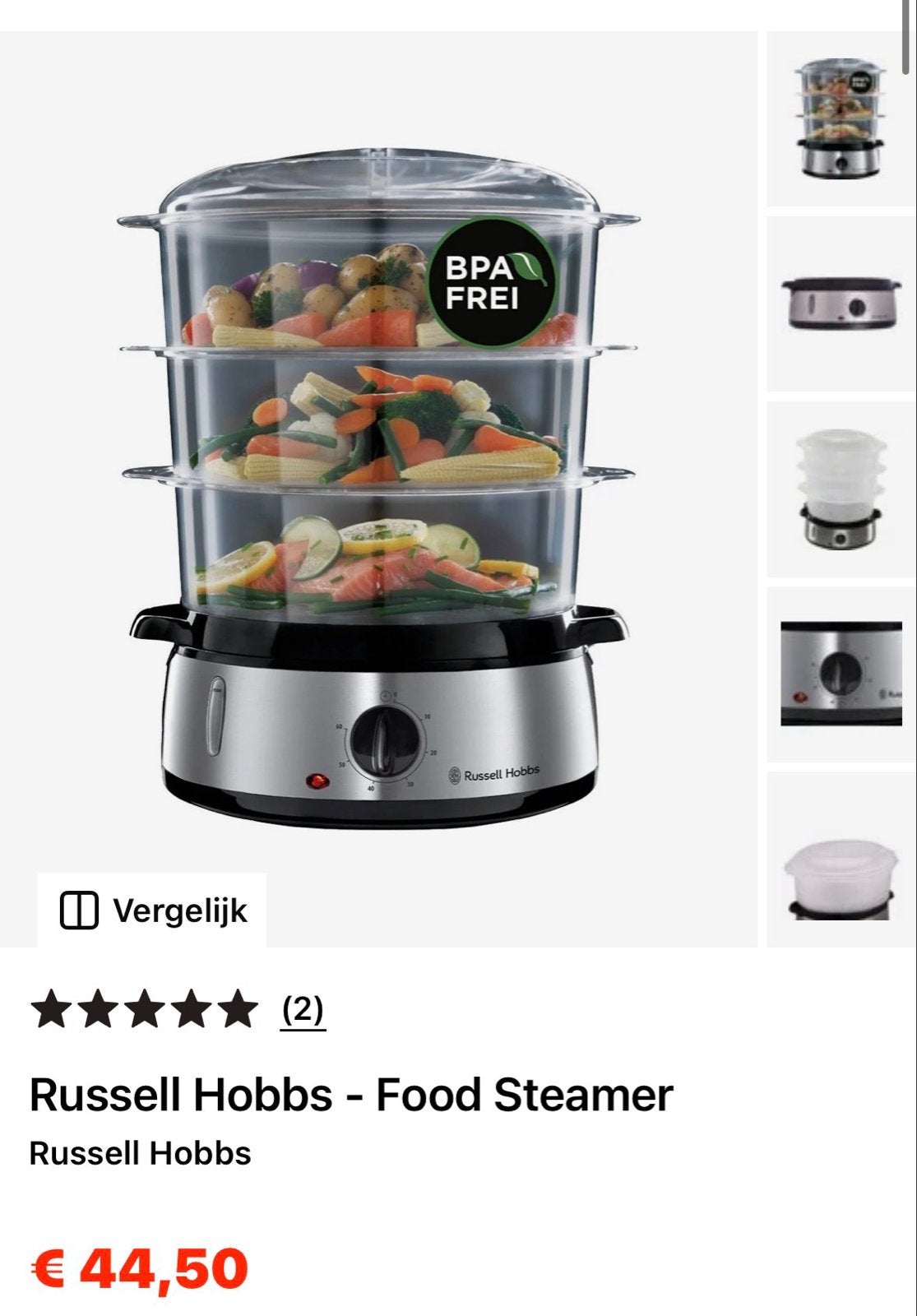 Nieuwe Russell Hobbs Food Steamer - BPA Vrij, Witgoed en Apparatuur, Stoomapparaten, Ophalen, Nieuw, Stoomreiniger