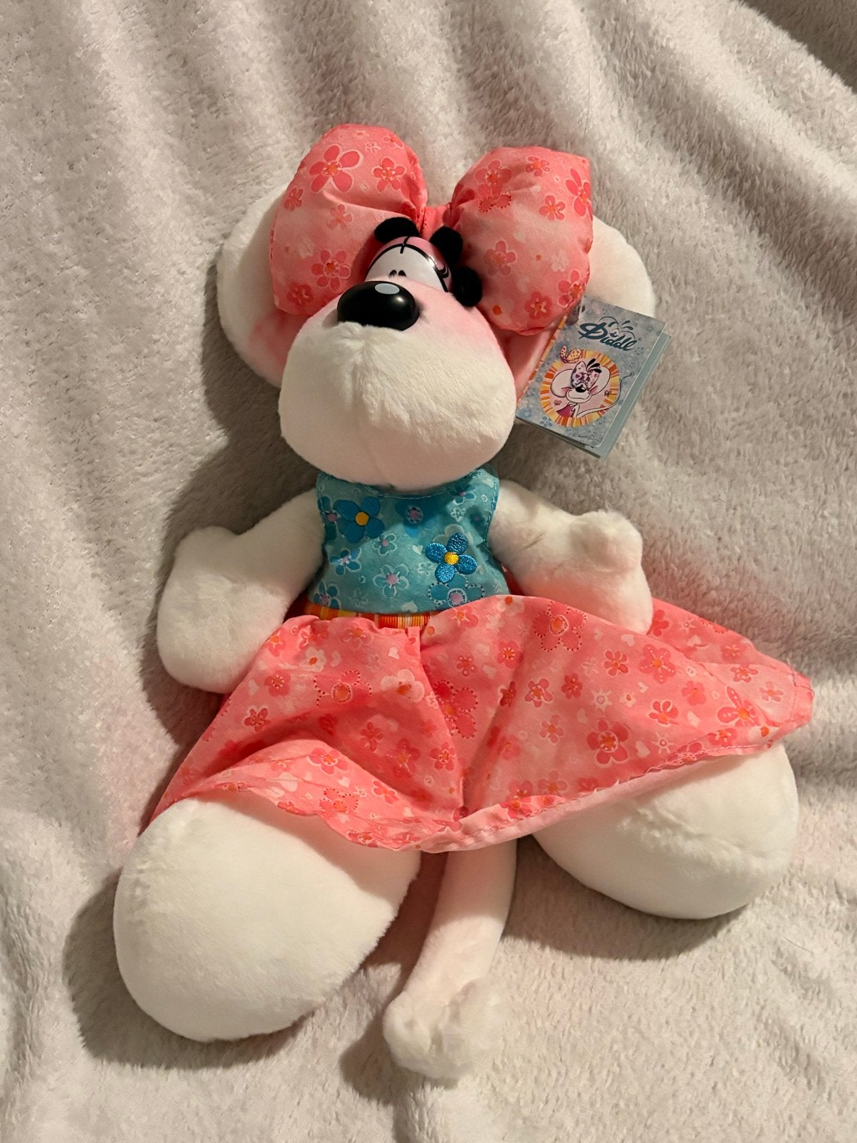 Nieuwe Diddl knuffel met kaartje - Roze jurkje, Kinderen en Baby's, Speelgoed | Knuffels en Pluche, Muis, Overige merken, Overige karakters