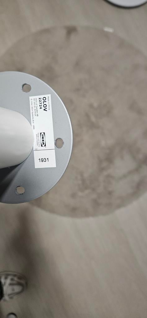 2 verstelbare IKEA OLOV tafelpoten - wit, Huis en Inrichting, Tafelonderdelen, Tafelpoot, Gebruikt, 50 tot 100 cm, Rond