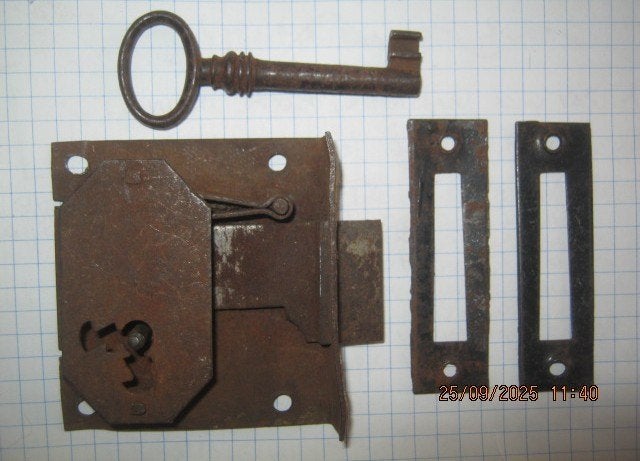 Antiek meubelslot, Ophalen of Verzenden, Gebruikt, IJzer, Slot