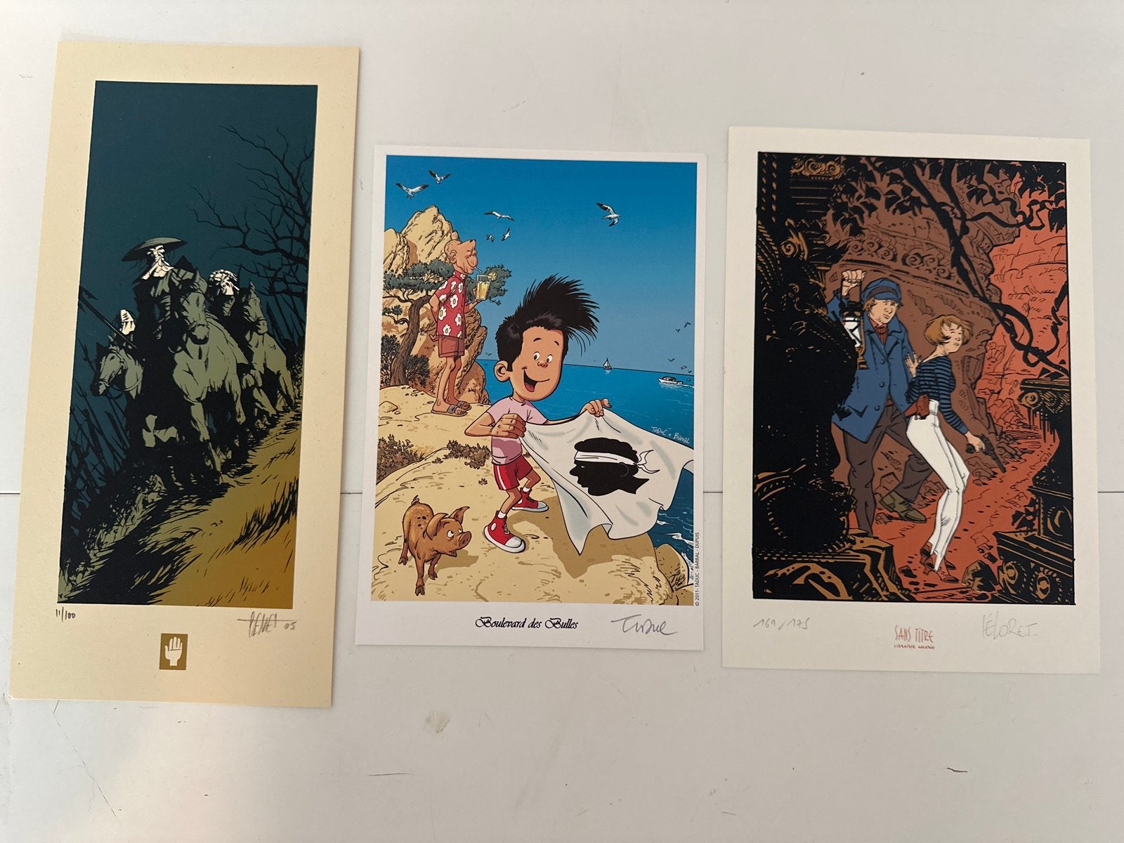Set van 3 gesigneerde en genummerde ex-libris, Meerdere stripboeken, Ophalen of Verzenden, Zo goed als nieuw