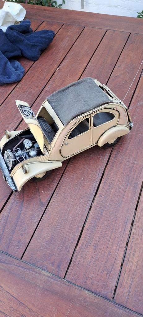 Vintage metalen modelauto Citroën 2CV - Decoratie, Ophalen of Verzenden