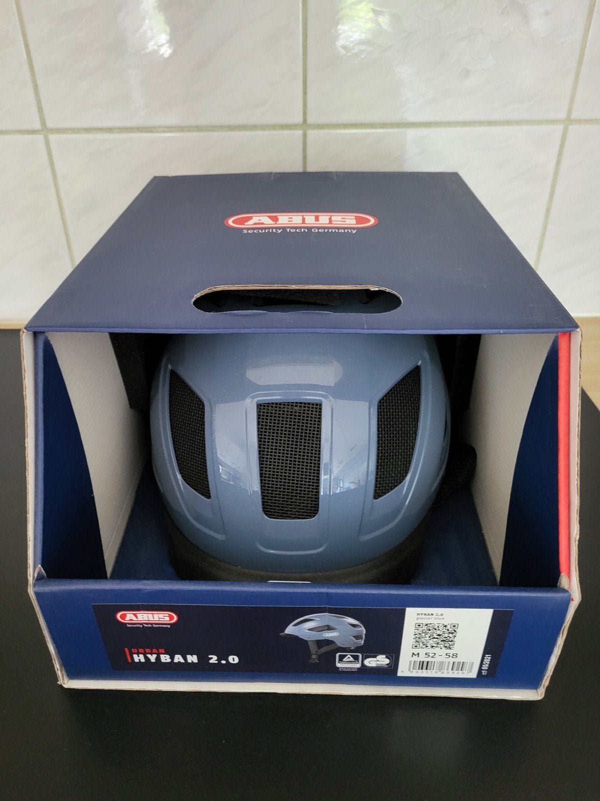 NIEUWE ABUS HYBAN 2.0 FIETSHELM GLACIER BLUE MAAT M, Fietsen en Brommers, Fietsaccessoires | Fietshelmen, Ophalen, M, Nieuw, Abus
