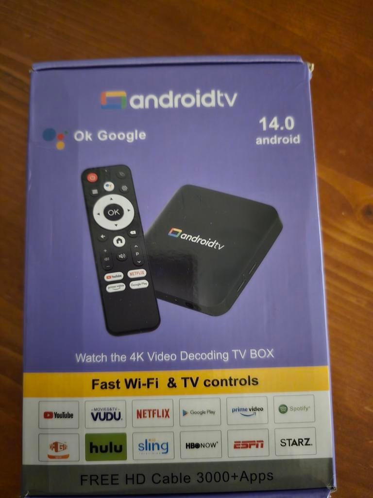 Android TV Box 14.0, Ophalen of Verzenden, Gebruikt, HDMI, Zonder harde schijf