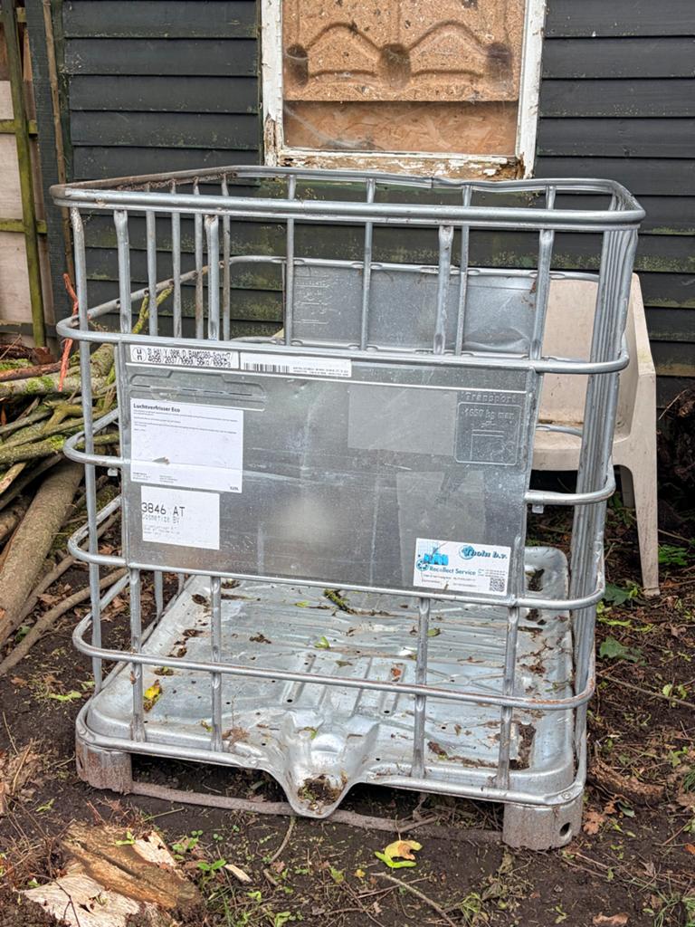 2x IBC containers met stalen pallet - ideaal voor opslag, Ophalen, Gebruikt, Metaal, Overige typen