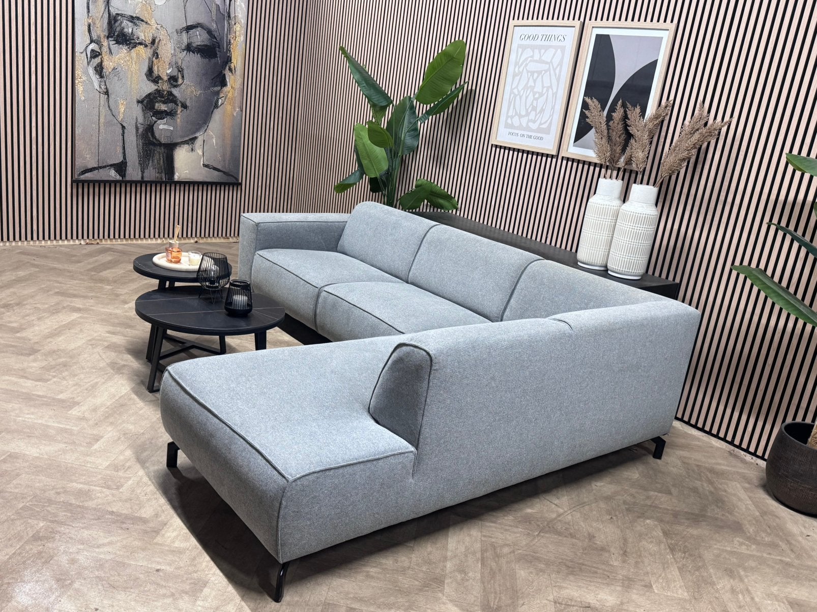 ZGAN NOUS Living Hoekbank Brent - Grijs - 275 x 210, 250 tot 300 cm, -, -, Hoekbank