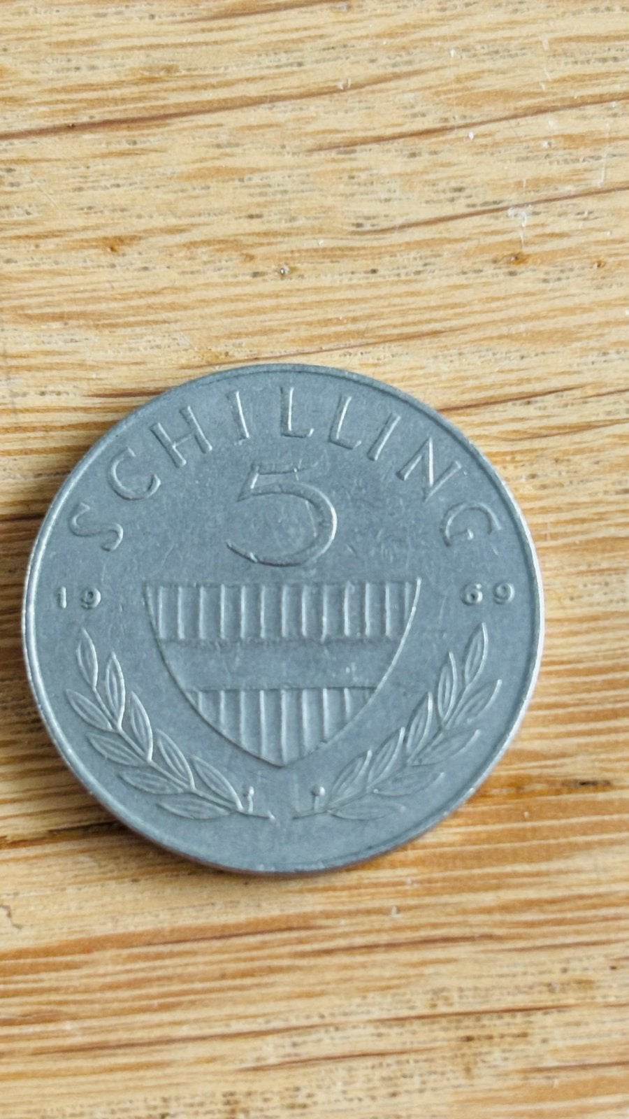 Oostenrijkse 5 Schilling munt uit 1969 - Zilver, Ophalen of Verzenden, Oostenrijk, Losse munt, Zilver