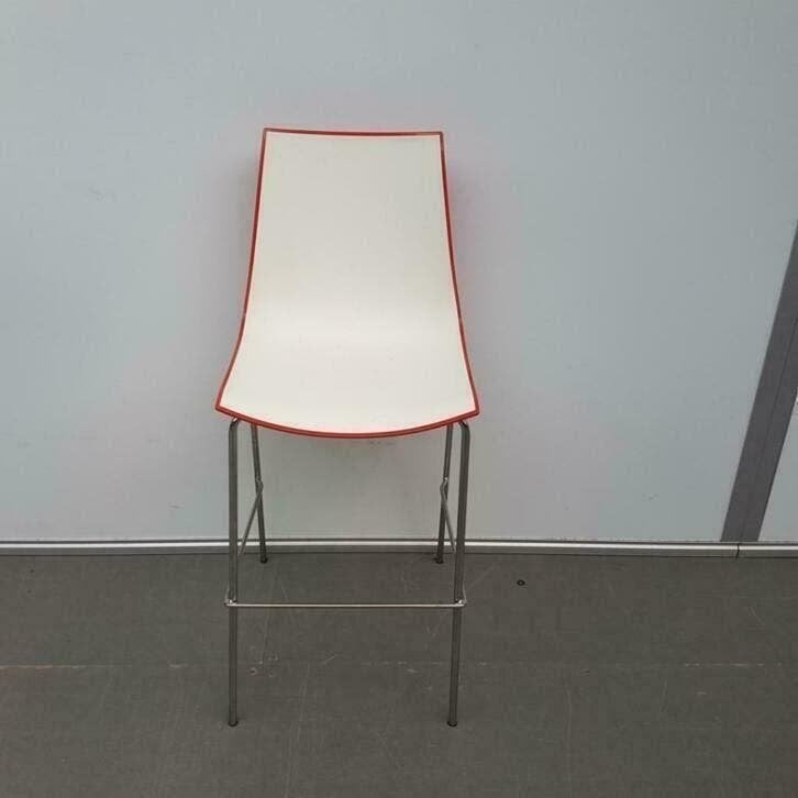 Pedrali stoel barkruk kruk wit/rood kunststof, Ophalen, Gebruikt, Kunststof, Eén