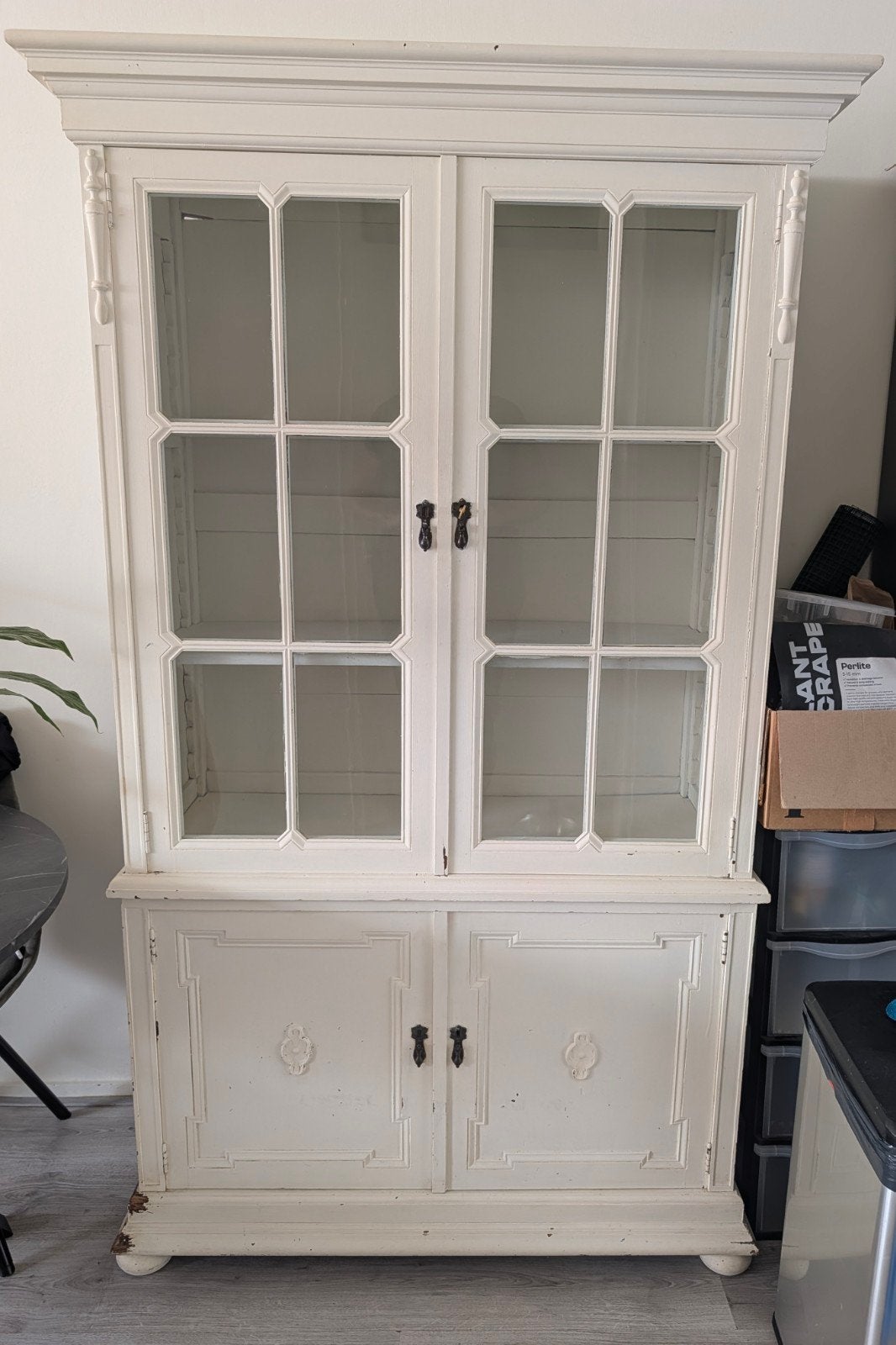 Antieke buffetkast/vitrinekast, Ophalen, Gebruikt, 100 tot 150 cm, 150 tot 200 cm