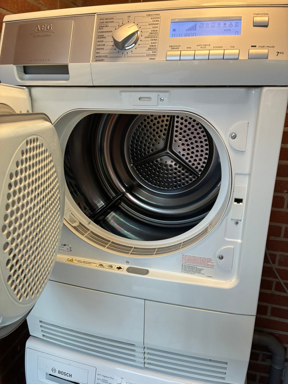 AEG Lavatherm 7KG condens droger, 6 tot 8 kg, Luchtafvoer, Ophalen of Verzenden, Zo goed als nieuw