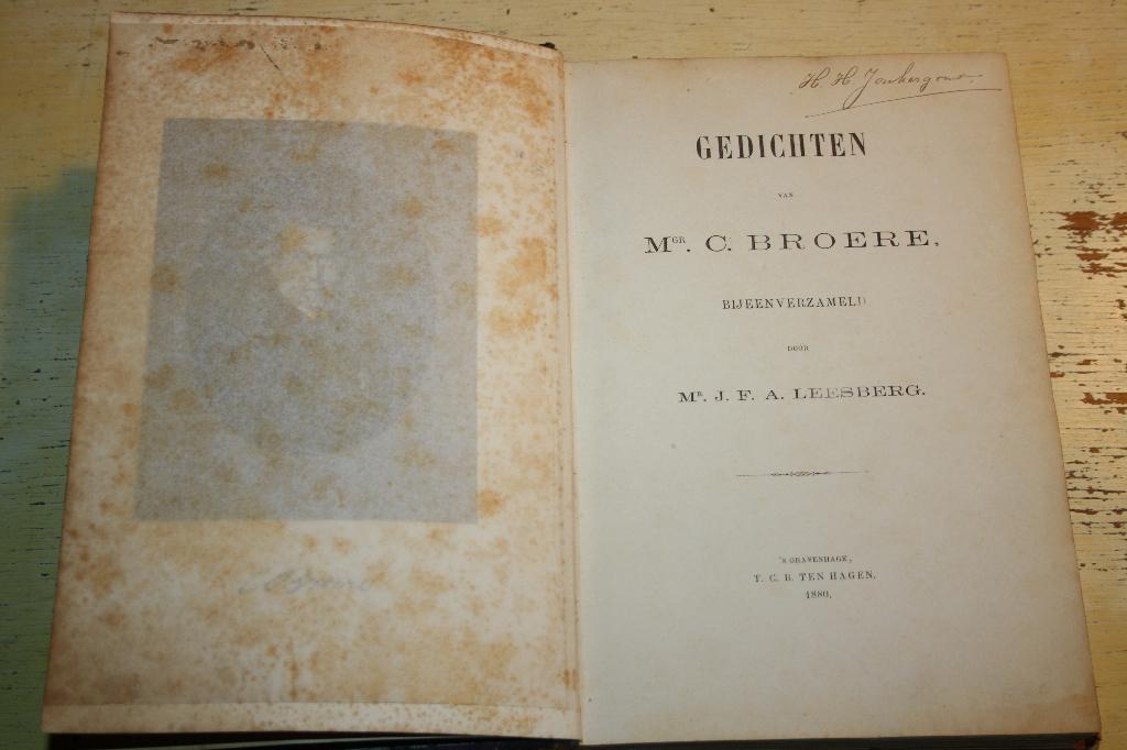 Gedichten Broere Leesberg s Gravenhage T.C.B Ten Hagen 1880, Antiek en Kunst, Antiek | Boeken en Bijbels, Ophalen of Verzenden