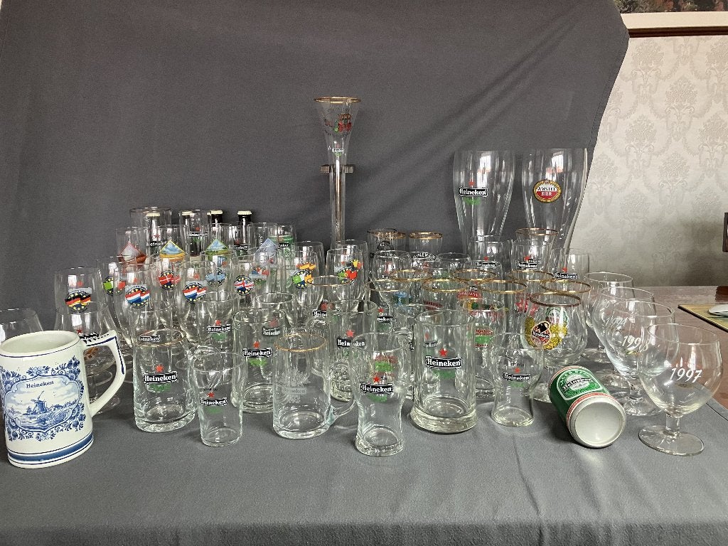Heineken collectie glazen en toebehoren, Verzamelen, Biermerken, Ophalen, Zo goed als nieuw, Glas of Glazen, Heineken