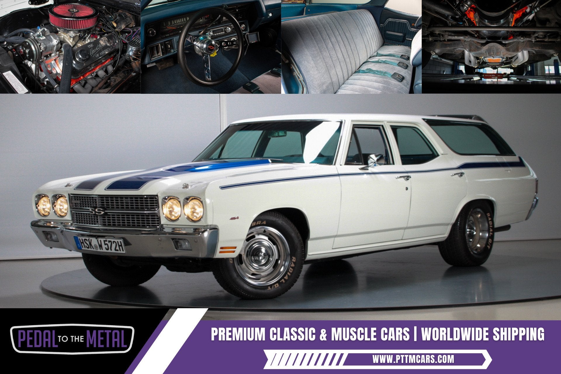 1970 Chevrolet Chevelle SS 454 Station Wagon |8-Seater, Automaat, Achterwielaandrijving, 8 stoelen, Chevrolet