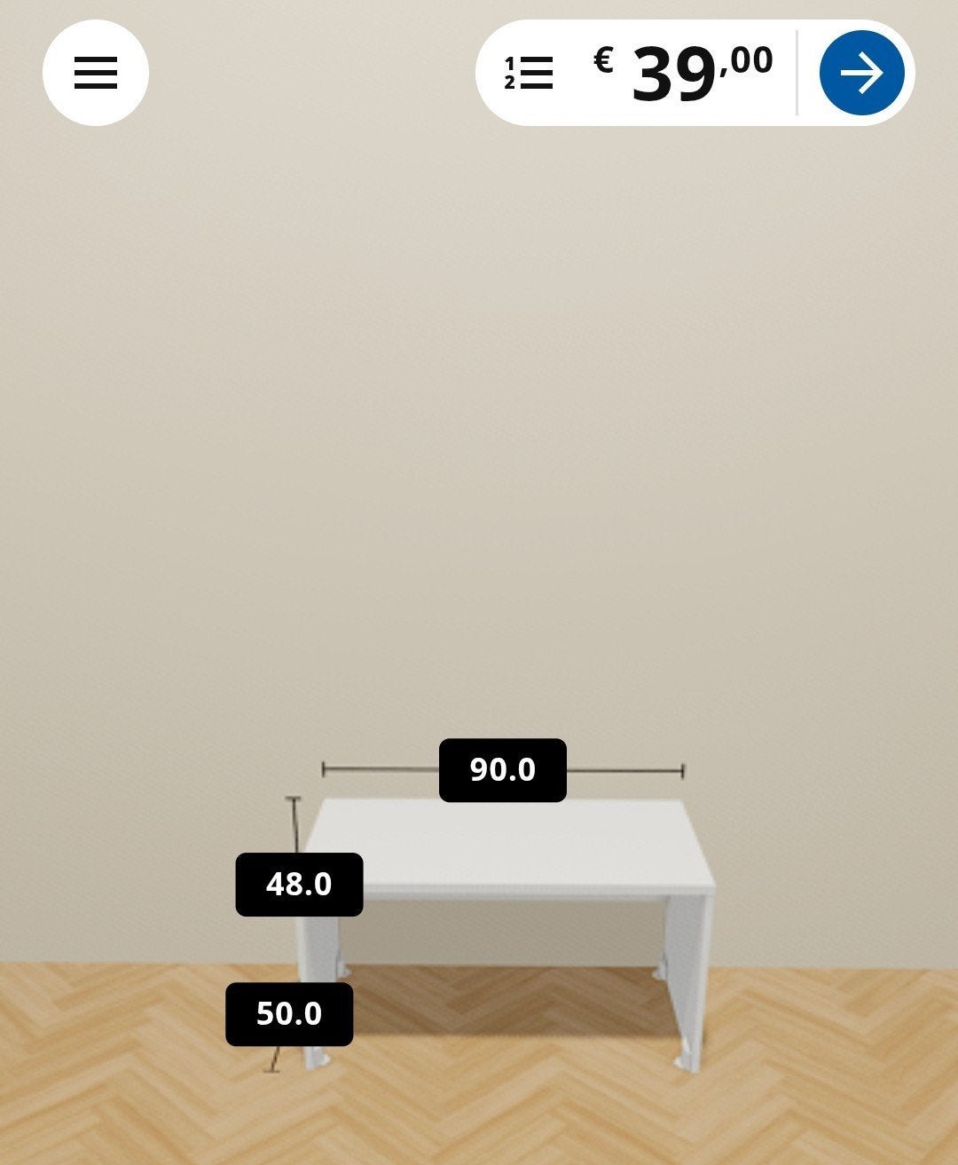 Compacte witte tafel, bureautje, smastad, ikea, Huis en Inrichting, Tafels | Eettafels, Gebruikt, 50 tot 100 cm, Minder dan 50 cm