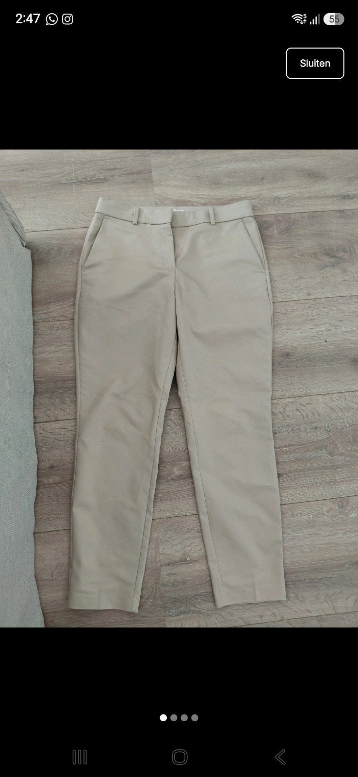 Creme pantalon x H&M, Maat 38/40 (M), H&M, Beige, Nieuw