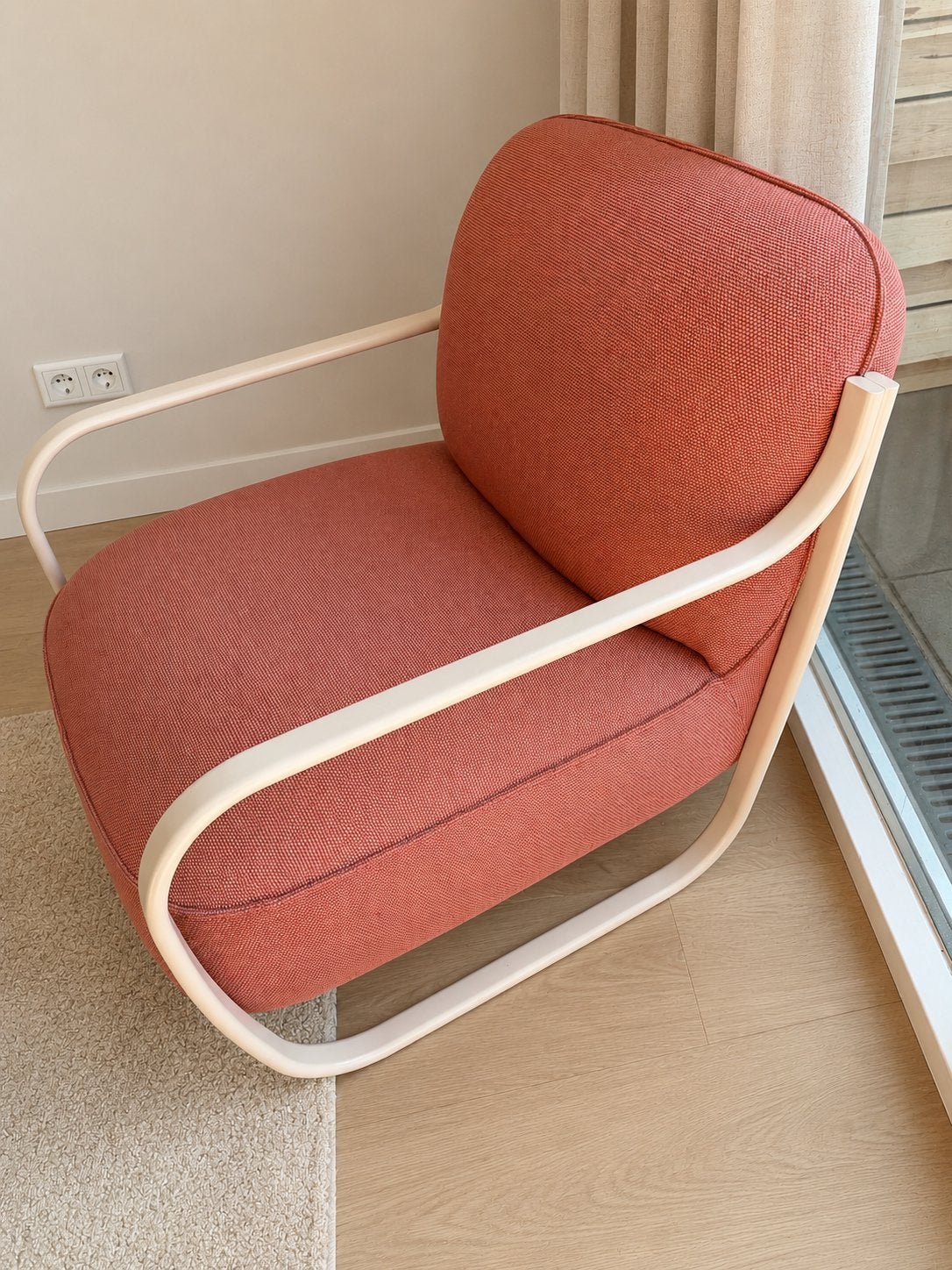 Leolux pode fauteuil chap, Huis en Inrichting, Fauteuils, Ophalen of Verzenden, Zo goed als nieuw, 75 tot 100 cm, 50 tot 75 cm