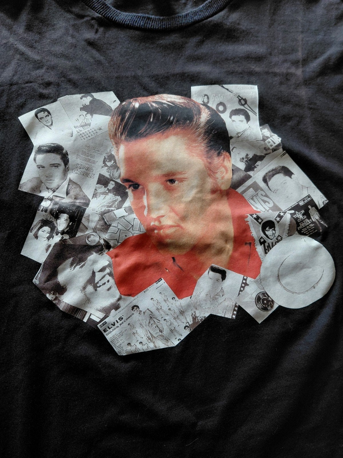 Zwart T-shirt met Elvis Presley print - Maat XL, Kleding | Heren, Onbekend, Zwart, Maat 56/58 (XL), Ophalen of Verzenden