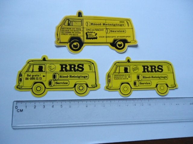 sticker oud VW bus Vokswagen transporter camper autobus 3x, Ophalen of Verzenden, Zo goed als nieuw, Bedrijf of Vereniging