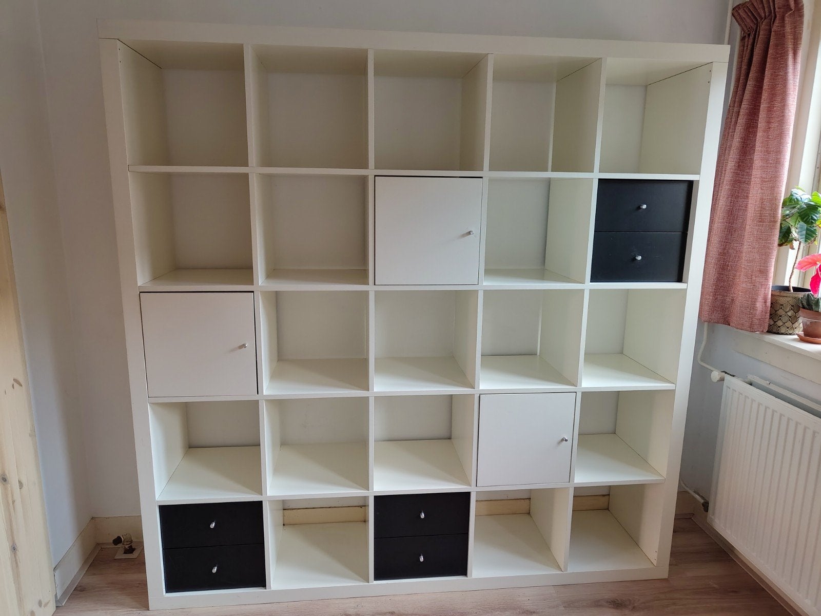 Grote Ikea Expedit (voorloper Kallax) met deurtjes en lades, Ophalen, Gebruikt