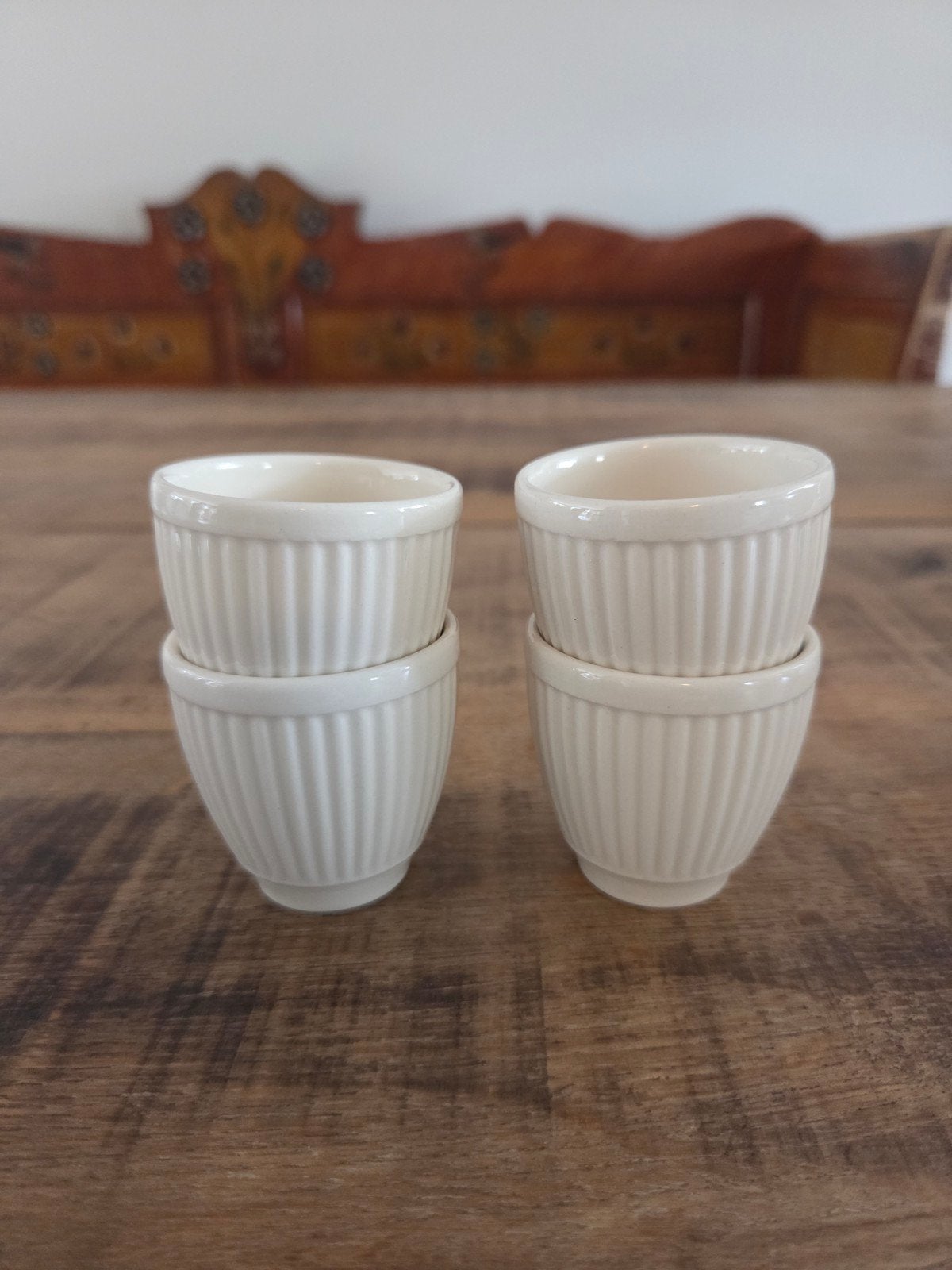 Set van 4 Wedgwood Windsor eierdopjes, Ophalen of Verzenden, Zo goed als nieuw, Porselein, Overige typen