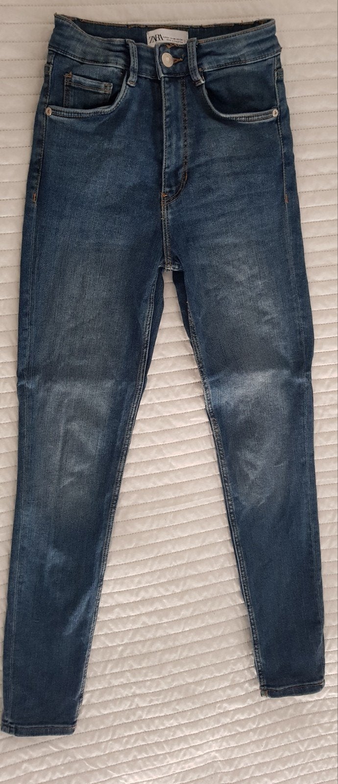 Zara spijkerbroek blauw maat 34 jegging broeken dames jeans, Zara, Zo goed als nieuw, W27 (confectie 34) of kleiner, Verzenden
