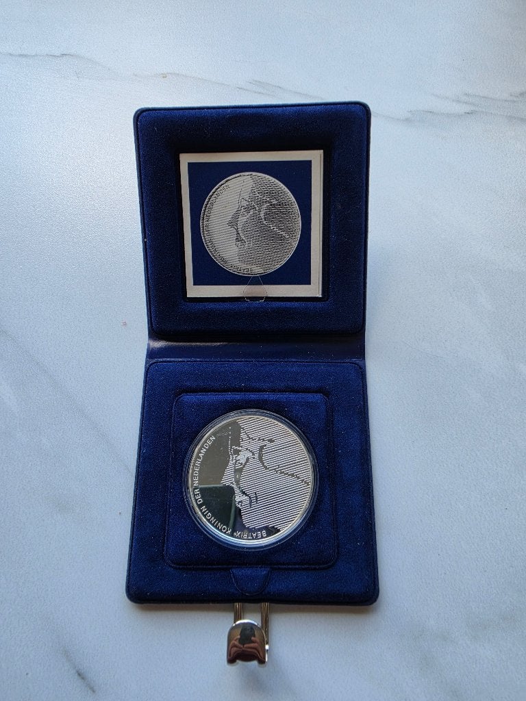 Zilveren 50 gulden munt, Koningin Beatrix, Zilver, Ophalen of Verzenden, Losse munt