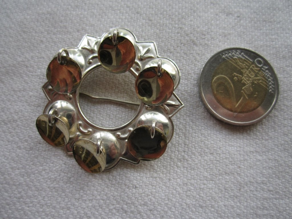 6.   Schitterende oude broche, zilver 830, OXO, Ophalen, Zilver, Broche