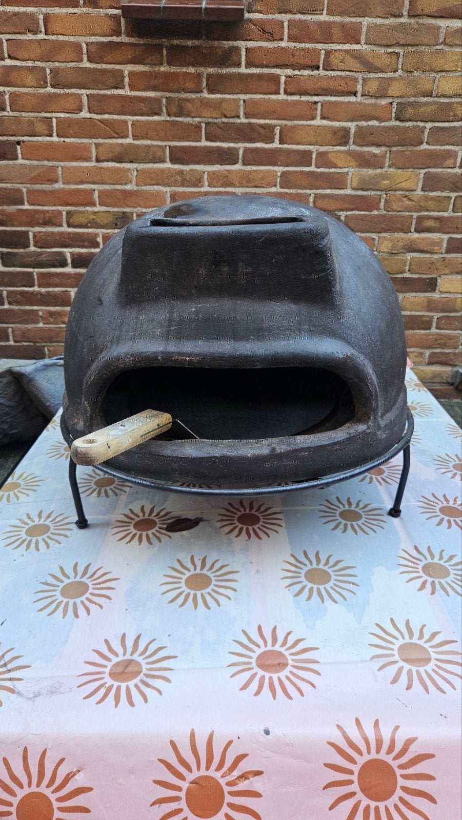 Gietijzeren pizzaoven met standaard, Tuin en Terras, Ophalen, Gebruikt, Onbekend