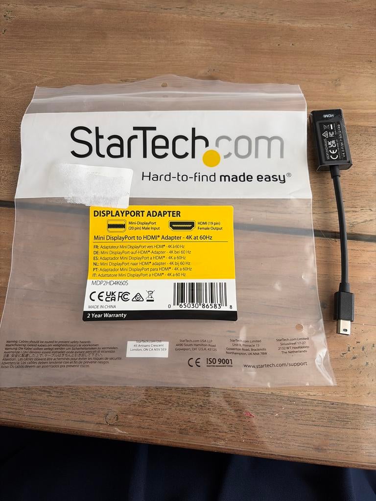 StarTech Mini DisplayPort naar HDMI Adapter 4K 60Hz, Ophalen of Verzenden, Nieuw, Minder dan 2 meter, HDMI-kabel