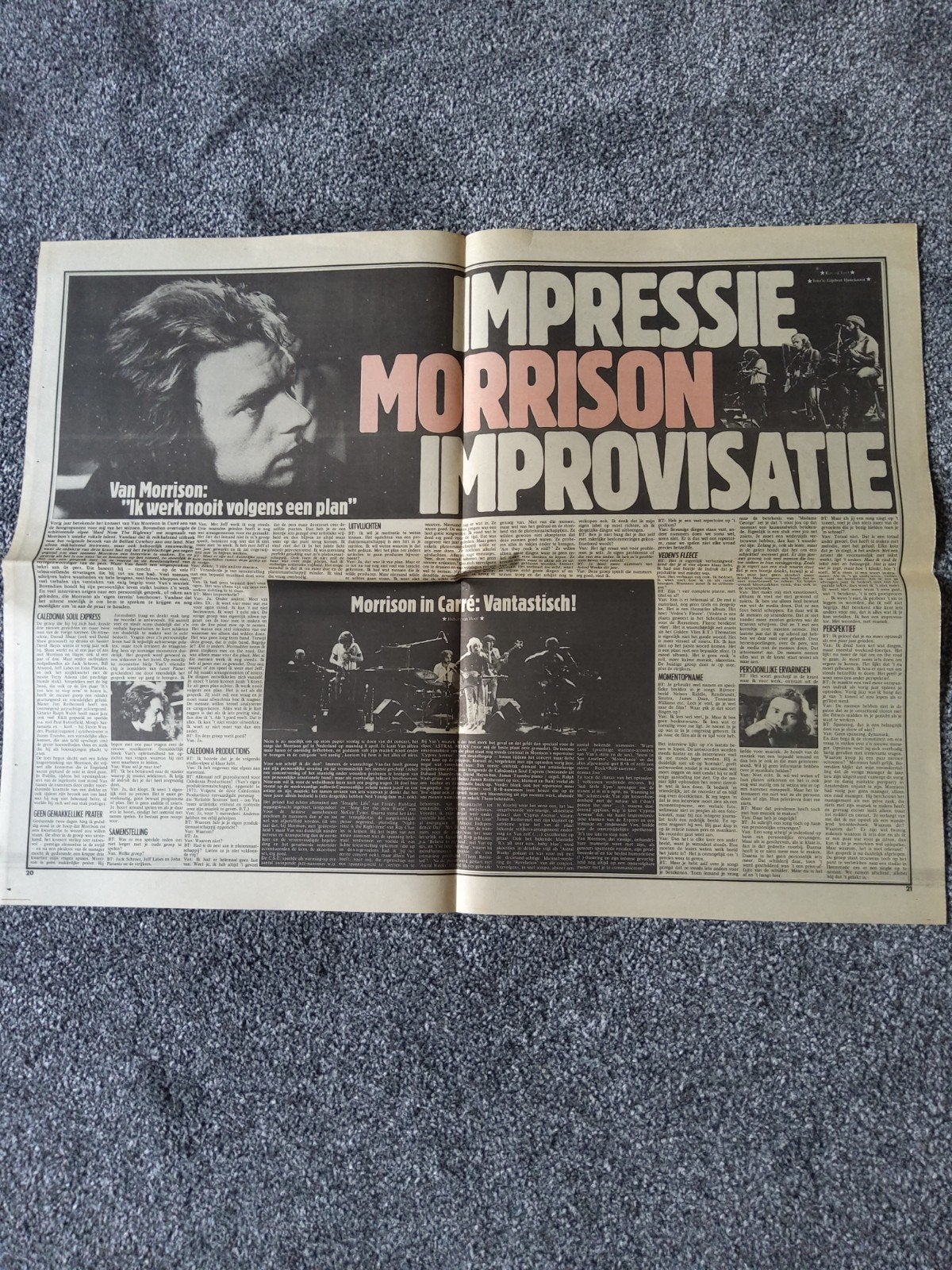 Van Morrison:  Carré  1974    a3  formaat, Verzamelen, Ophalen of Verzenden, Zo goed als nieuw, Boek, Tijdschrift of Artikel