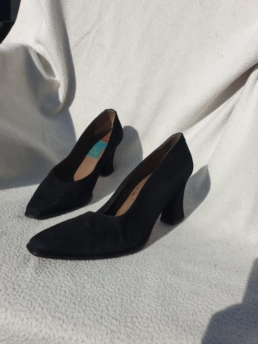 Stoere zwarte leren enkellaarzen Mt 38.Merk Catarina Martins, Pumps, ., Zwart, Ophalen of Verzenden
