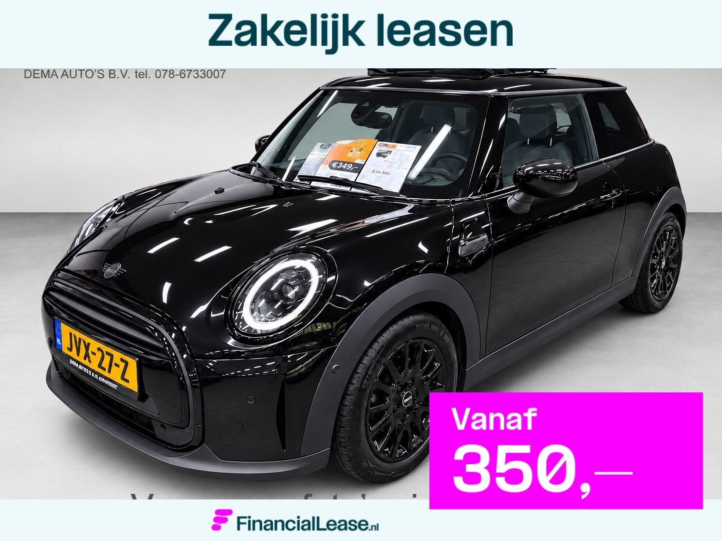 Mini Cooper 1.5 Cooper BLACK-EDITION PANO/H-UP/NAVI/CAM/DAB/, Dealer onderhouden, 136 pk, Gebruikt, 4 stoelen